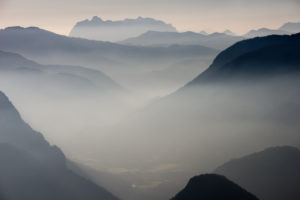 Mountains, Alps, autumn haze, view from Predigtstuhl Mountains, Alps, autumn haze, view from Predigtstuhl